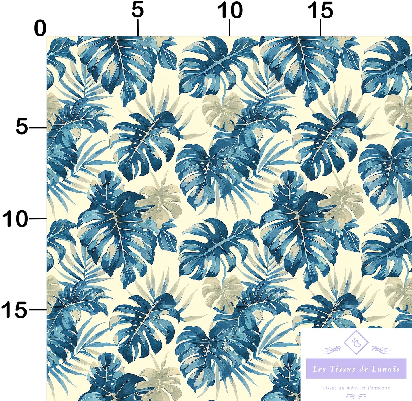 Tissu 470 feuillage luxuriant au mètre - Disponible en 9 matières - Vendu par multiple de 50 cm