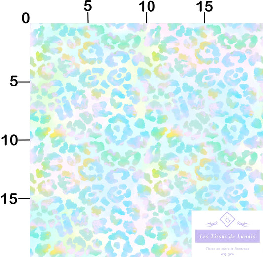 Tissu 474 leopard pastel au mètre - Disponible en 9 matières - Vendu par multiple de 50 cm