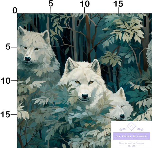 Tissu au mètre 48 loups - Disponible en 9 matières - Vendu par multiple de 50 cm