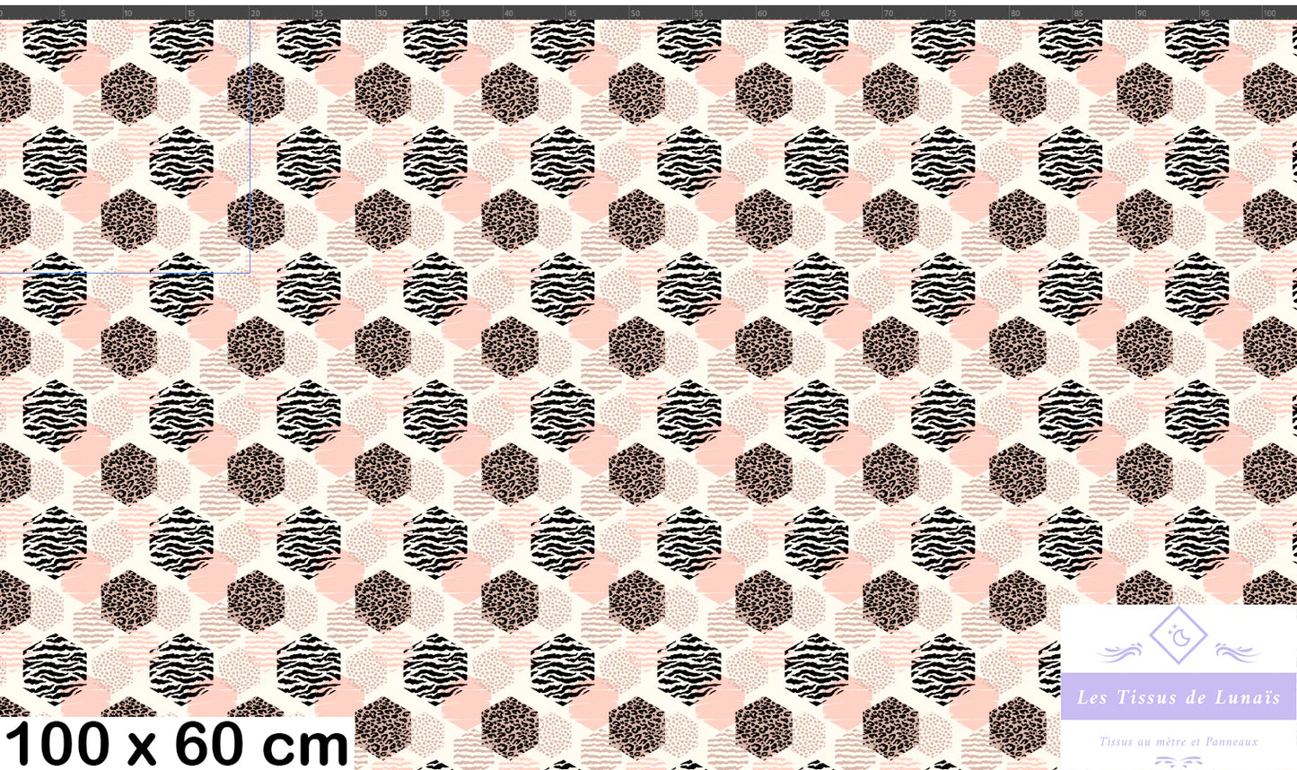 Tissu au mètre abstrait 5 - Disponible en 9 matières - Vendu par multiple de 50 cm