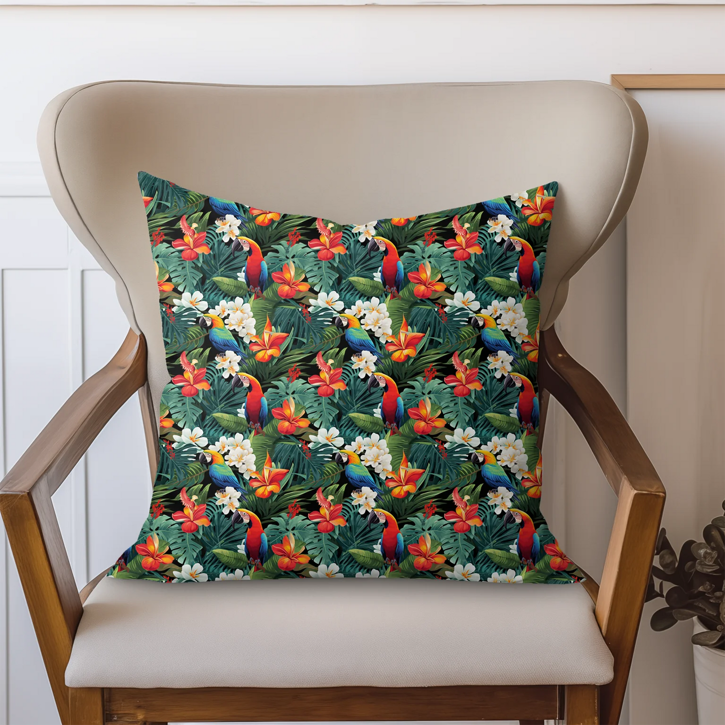 Tissu au mètre 51 oiseaux tropicaux - Disponible en 9 matières - Vendu par multiple de 50 cm