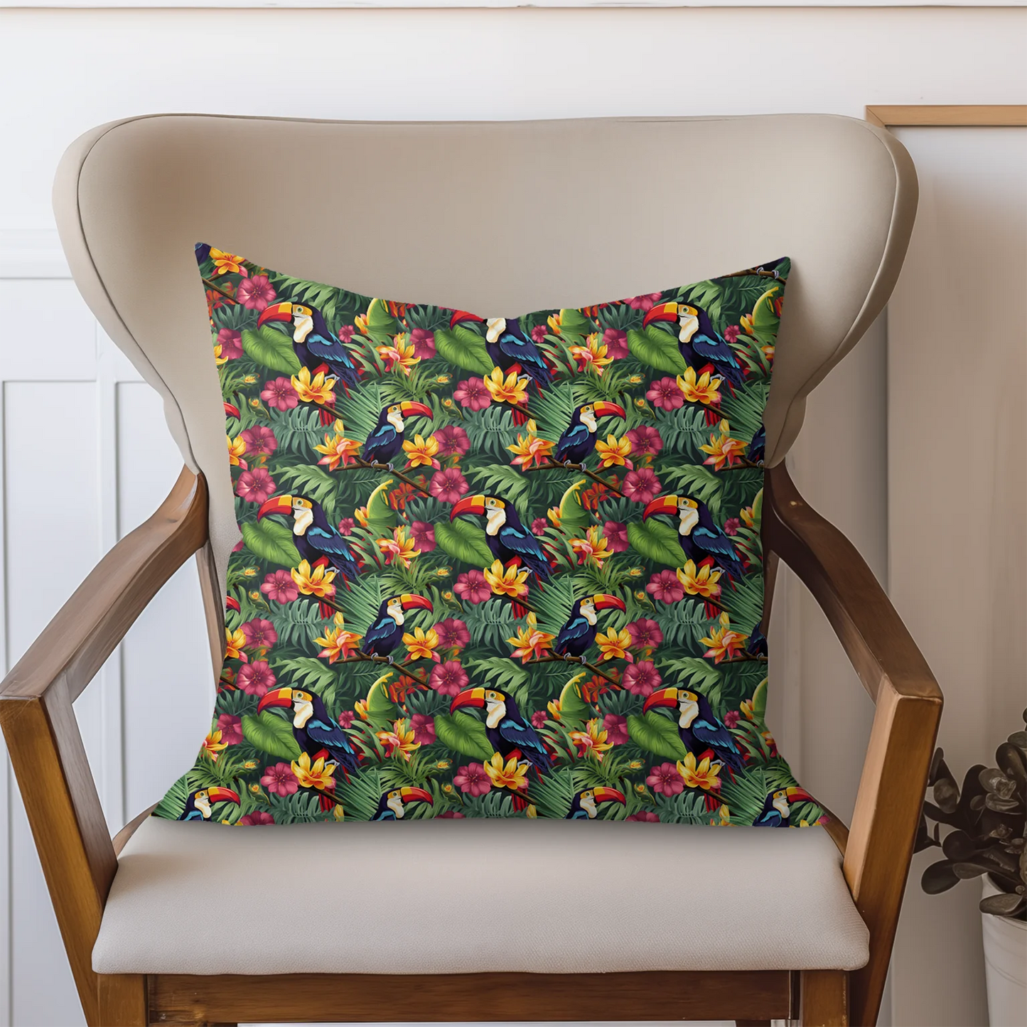 Tissu au mètre 52 oiseaux tropicaux - Disponible en 9 matières - Vendu par multiple de 50 cm