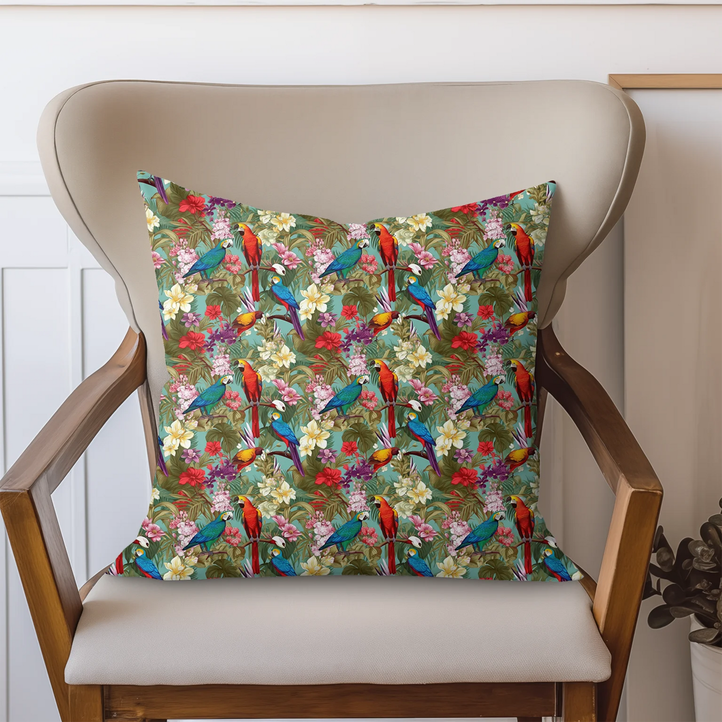 Tissu au mètre 53 oiseaux tropicaux - Disponible en 9 matières - Vendu par multiple de 50 cm