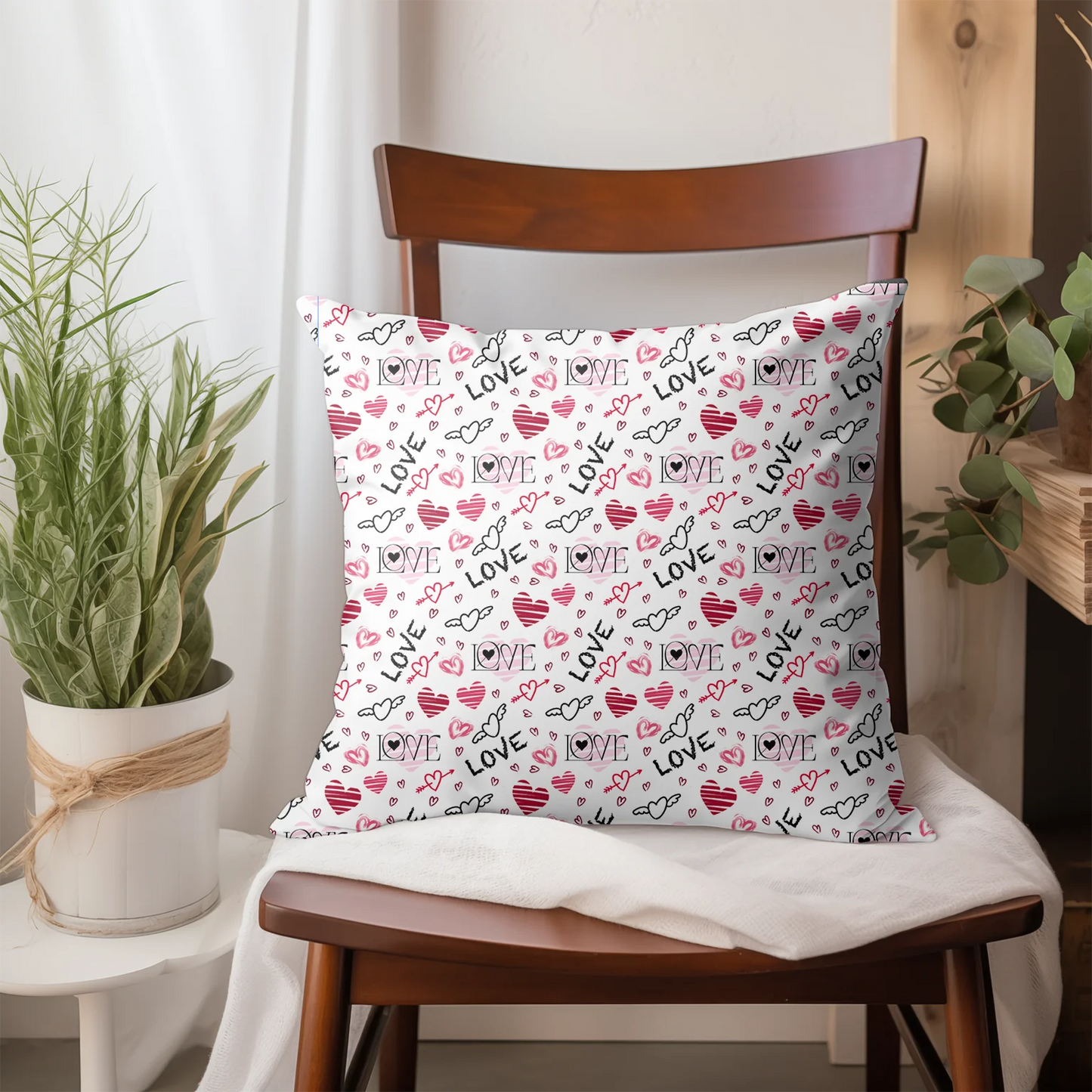 Tissu au mètre 77 love cœur mariage amour - Disponible en 9 matières - Vendu par multiple de 50 cm