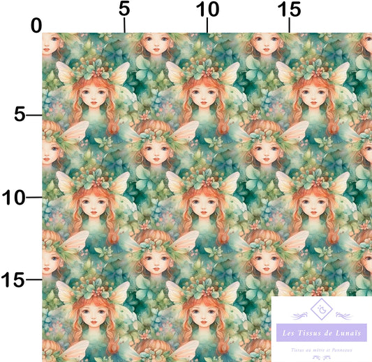 Tissu au mètre 99 féemystique esothérique - Disponible en 9 matières - Vendu par multiple de 50 cm
